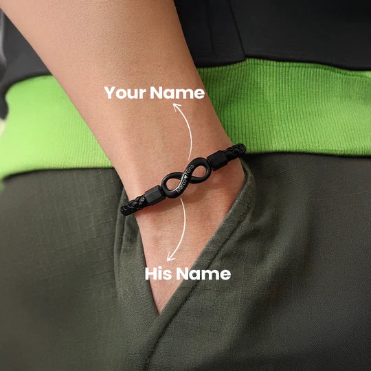 💕 « To My Man » Bracelet Infini Personnalisé 💕