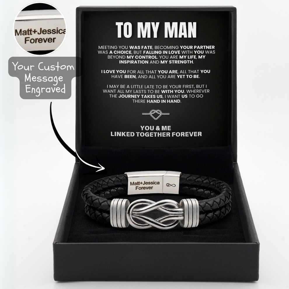 💕 « To My Man » Bracelet Infini Personnalisé 💕