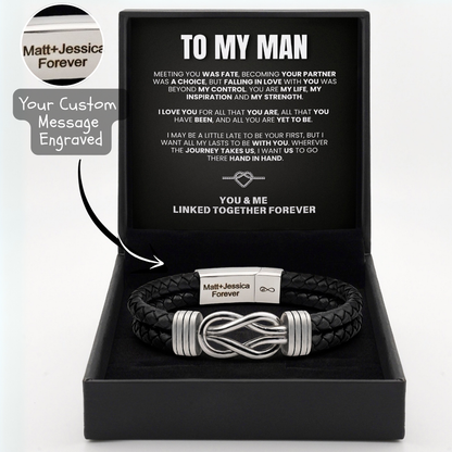 💕 « To My Man » Bracelet Infini Personnalisé 💕